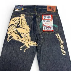 EVISU エヴィス 日本 WHO 黑龙 鬼龍 紅郎 デニム 生デニム パンツ 33 サイズ