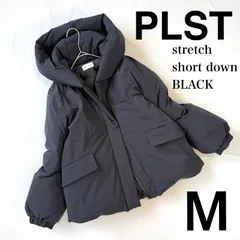 極美品未使用級・サイズM✨プラステ ストレッチショートダウンジャケット フード ブラック