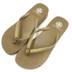 トリーバーチ Tory Burch 厚底 ビーチサンダル ロゴ 23.5 24cm ベージュ