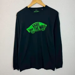 VANS バンズ ロンT ロゴプリント ブラック Lサイズ メンズ 古着 ストリート アメカジ