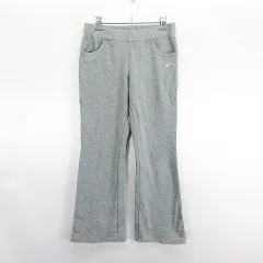 ナイキ NIKE パンツ ボトムス スウェット ロング丈 ブーツカット ライン ロゴ ストレッチ L グレー スポーツウェア ※EKM