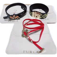 RE277【まとめ売り】FURLA フルラ　ブレスレット　バングル　蝶々　バタフライ　フラワー　花柄　コードブレス　黒　ブラック　赤　レッド　レディース　オシャレ