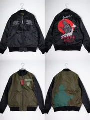 PUNK DRUNKERSパンクドランカーズ PDS×シン・ゴジラ リバーシブルJKT/a スカジャンxフライトジャケット未使用品【M】【MJKA80461】
