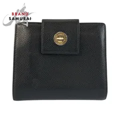 BVLGARI ブルガリ ブラック 黒 シルバー金具 レザー 折財布 コンパクトウォレット レディース 505699 【中古】 BVLGARI ブルガリ ブラック 黒 シルバー金具 レザー 折財布 コンパクト