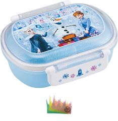 Disney 디즈니 도시락 상자 1단 런치 박스 레인지 대응 푹신 뚜껑 도시락 상자 일본제 360ml 항균 아나운서와 눈의 여왕 24 세트(도시락, 발룬)