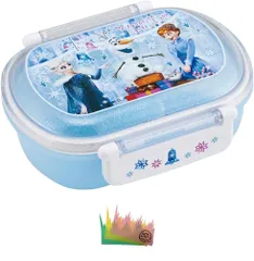 Disney ディズニー 弁当箱 1段 ランチボックス レンジ対応 ふわっとフタ お弁当箱 日本製 360ml 抗菌 アナと雪の女王 24 セット（お弁当箱、バラン）