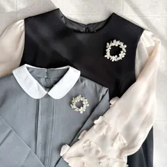 親子でお揃い　アジサイキナリリース｜布花ブローチ　卒園・卒業／入園・入学式に　小ぶりでナチュラルなコサージュ　シンプル