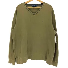 ポロバイラルフローレン Polo by RALPH LAUREN 90-00s ポニー刺繍 Vネック コットンニット メンズ import：XL 