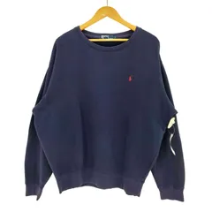 ポロバイラルフローレン Polo by RALPH LAUREN 90-00s ポニー刺繍 コットンポリ クルーネック スウェット メンズ import：L 