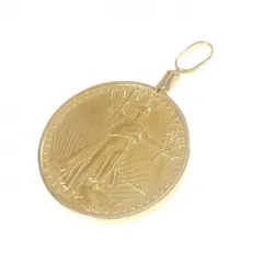 K18YG(枠) コイン ペンダント