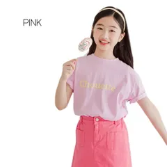 ピンク MINIROI ガールズ 半袖 Tシャツ 春夏 かわいい 女の子 トップス やわらか オシャレ おでかけ 子供用 韓国子供服 110cm 120cm 130cm 140cm 150cm