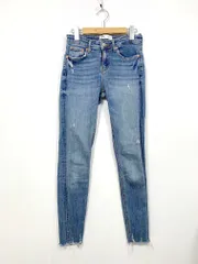 ZARA ザラ 7513/044/400 ダメージ THE SKINNY スキニー デニムパンツ size36/青 ■■レディース