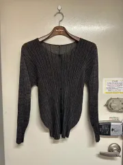 プリーツ ブラック 長袖 カーディガン 3サイズ 正規品