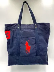 POLO RALPH LAUREN ポロ ラルフローレン キャンバス ポニー刺繍 トート バッグ 紺 ■■メンズ