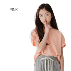 ピンク MINIROI ガールズ プレミアム 半袖 Tシャツ トップス かわいい ゆったり 春夏 女の子 キッズ お洒落 薄手 韓国子供服 110cm 120cm 130cm 140cm 150cm
