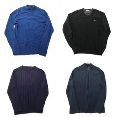 【未検品】古着卸 まとめ売り ブランドMIX セーター 4枚セット (メンズ S /M ) ラコステ GUESS トミーヒルフィガー 中古 古着 ND2445
