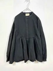 UNITED ARROWS ユナイテッドアローズ 定価22000円 エンボス ピンタック ロングスリーブ ブラウス シャツ 黒 ■■◎レディース