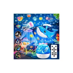 オルゴール 10曲睡眠導入音楽、 15投影フイルム付きのプラネタリウム 家庭用 子供、ホワイトノイズ付きの赤ちゃん オルゴール、リモコン制御のナイトライト、自動タイマー 間接照明、面白いプレゼント 結婚祝い クリスマスプレゼント ギフト 女性 出産祝い 女 1