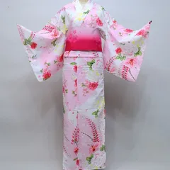 浴衣 単品 仕立て上がり ゆかた 女性用 JUNO 綿100％ ゆり 芍薬 花柄 花火や夏祭りに NO17905