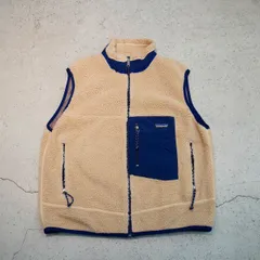01AW patagonia パタゴニア 23044 初期型 CLASSIC RETRO X VEST クラシック レトロX ベスト フリース 23044 ベージュ L USA製 00s 504P35♪