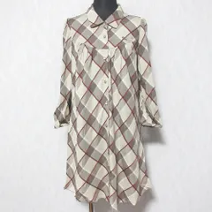 美品 BURBERRY BLUE LABEL バーバリーブルーレーベル チェック柄 シャツワンピース 38 ベージュ レディース 古着 中古 USED