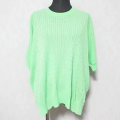 美品 Drawer ドゥロワー 18Gケーブル編みショートスリーブニット プルオーバー カットソー 6518-106-0362 グリーン レディース 古着 中古 USED