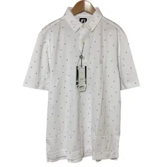 未使用 FOOTJOY フットジョイ ゴルフ ロゴ刺繍 ボタンダウン ポロシャツ 2XL ホワイト メンズ 古着 中古 USED