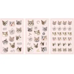 猫猫頭シリーズ 猫ステッカーシール 大量 フレークシール コラージュ 素材 手帳 デコ かわいい (B/Boo Boo Mimi) 0