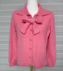 アンゴラ リーピング ピンク カーディガン