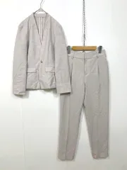 Rope Picnic ロペピクニック GDS-14200 リネンライク セットアップ ジャケット パンツ スーツ size38/ライトグレー ■■レディース