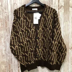 タ　tk.TAKEO KIKUCHI（ティーケー タケオキクチ）　シャギーカラーニット アソートカーディガン　ブラウン系　01/02　S/M　男女兼用　ユニセックス　【未使用・タグ付き】