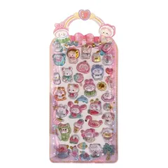 かわいい 3D 立体ステッカー、子供や女の子向けの 3D 装飾ステッカー、素晴らしいご褒美、DIY 装飾ステッカー、電話装飾セット、室内装飾、ジャーナリング、粘着ステッカー、クラフト材料、ギフト。 (3d立体アニメ-A) 1