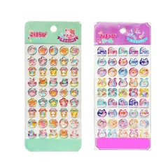 Rich Peach 3Dシール 立体シール ぷくぷく 昭和ノスタルジー × 今流行のカワイイ 2枚セット 可愛い 立体 ごほうびシー ル 携帯電話飾り用 DIY用 手帳用 貼り付け可能 手芸用品 デコシ ール キラキラな 子供 女の子 贈り物 (ネコちゃ 1