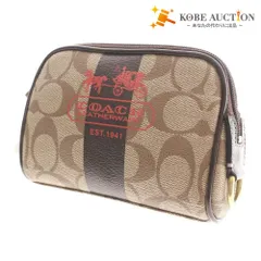 ● コーチ COACH ポーチ 41116 シグネチャー PVC レザー マルチケース 小物入れ レディース ブラウン系 タグ付き 未使用