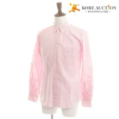 ■ コムデギャルソンオムプリュス シャツ 長袖 PI-B035 トップス ギンガムチェック 袖フリル メンズ XS ピンク