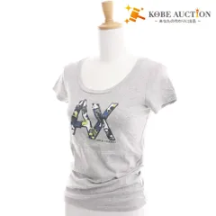 ● アルマーニエクスチェンジ A/X ARMANI EXCHANGE Tシャツ カットソー 半袖 レディース XS ロゴ ライトグレー系