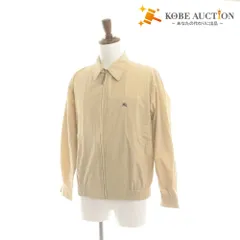 ■ バーバリーロンドン ブルゾン ジャケット アウター ジップアップ ロゴ刺繍 メンズ L ベージュ