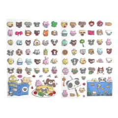 可愛い シール 2枚セット 立体 ぷくぷく パフィーライクシール ごほうび デコ DIY用 シール帳用 1