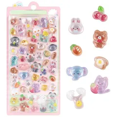 HAKONA 3d立体シール ごほうびシール帳 女の子 可愛い 実心立体浮き彫りステッカー ご褒美 デコ用 手帳/スマホケース/水筒 DIY 手芸用品 贈り物 (様式04-1枚セット) 1