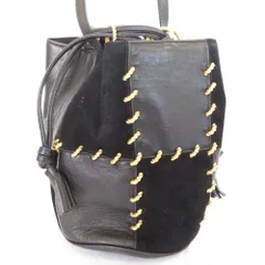 良品 SALVATORE FERRAGAMO サルヴァトーレフェラガモ 巾着型 ショルダーバッグ ブラック レディース 古着 中古 USED