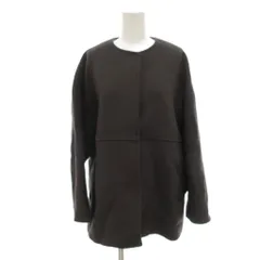 ジャーナルスタンダード JOURNAL STANDARD 美品 ノーカラーコート ウール S チャコールグレー /NL ■YHS16