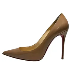 美品 Christian Louboutin クリスチャンルブタン SO KATE パテントレザー パンプス 38 1/2 25.5cm ヌードベージュ レディース 古着 中古 USED