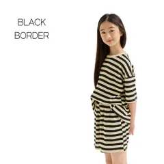 MINIROI ボーダー柄 半袖 Tシャツ 短パン ショートパンツ セットアップ 上下2点セット クルーネック 女の子 春夏 旅行 涼しい 軽量 コンパクト おしゃれ かわいい 韓国子供服 110cm 120cm 130cm 140cm 150cm