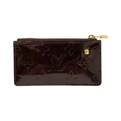美品 LOUIS VUITTON ルイヴィトン モノグラムヴェルニ ポシェット クレ キーケース M93518 アマラント ブラウン レディース 古着 中古 USED