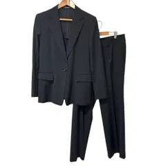 美品 COMME ÇA DU MODE コムサデモード テーラードジャケット＋スラックスパンツ スーツ セットアップ サイズ15/13 ブラック レディース 古着 中古 USED