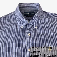Ralph Lauren ボタンダウンシャツ M / Custom Fit / チェック メンズ