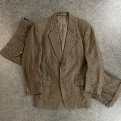 MEN'S BIGI メンズビギ セットアップ 上下 スーツ テーラードジャケット シングル ツイード ウール/ナイロン スラックス タック入り ヴィンテージ メンズ