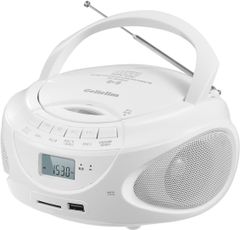 Gelielim CD 플레이어 휴대용 라디오 FM/AM 라디오 플레이어 듀얼 스피커 내장 CD/SD/MP3/USB/AUX 콘센트 부착·전지 구동 가능 LCD 액정 디스플레이 3.5 mm 이어폰 잭 첨부 Boombox 음악 재생 파티