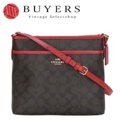 【中古】 コーチ ショルダーバッグ F29210 シグネチャー シグネチャー PVC レザー レッド ダークブラウン 斜め掛け カジュアル レディース 女性 COACH