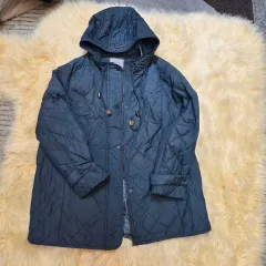 105デイリーリスト ブルー キルティング フード ジャケット